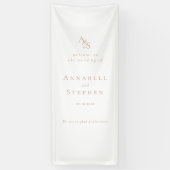 Elegant, klassisch, Monogramm, weiß, Hochzeit Banner (Vertikal)