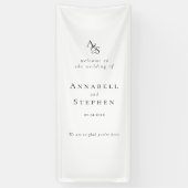 Elegant, klassisch, Monogramm, weiß, Hochzeit Banner (Vertikal)
