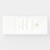 Elegant, klassisch, Monogramm, weiß, Hochzeit Banner (Horizontal)