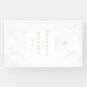 Elegant, klassisch, Monogramm, weiß, Hochzeit Banner (Horizontal)
