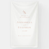 Elegant, klassisch, Monogramm, weiß, Hochzeit Banner (Vertikal)