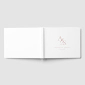 Elegant, klassisch, Monogramm, weiß, Hochzeit Gästebuch (Voll)