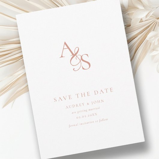 Elegant, klassisch, Monogramm, weiß, Hochzeit Save The Date
