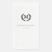 Elegant, klassisch, Monogramm, weiß, Hochzeit Serviette (Vorderseite)