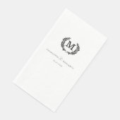 Elegant, klassisch, Monogramm, weiß, Hochzeit Serviette (Ecke)