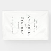 Elegant, klassisch, Monogramm, weiß-schwarz, Hochz Banner (Horizontal)