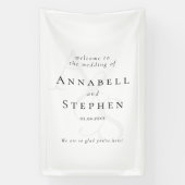 Elegant, klassisch, Monogramm, weiß-schwarz, Hochz Banner (Vertikal)