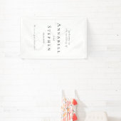 Elegant, klassisch, Monogramm, weiß-schwarz, Hochz Banner (InSitu)