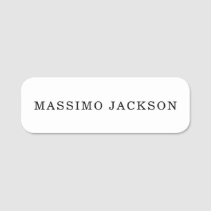 Elegant klassisch schwarz weiß Minimalist Namensschild