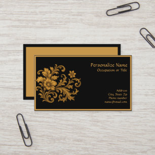 Elegant klassisch vintage gold Blumen personalisie Visitenkarte