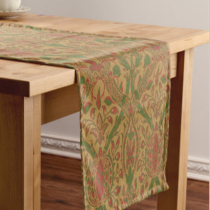 Elegant klassisch William Morris Rot Grün Kurzer Tischläufer