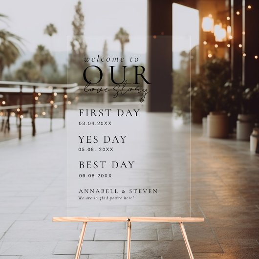 Elegant, klassisch, WILLKOMMEN IN UNSERER LIEBE GE Acrylschild