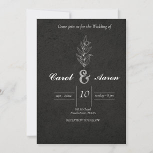 ELEGANT KLASSISCHE SCHWARZ-WEIß HOCHZEIT EINLADUNG