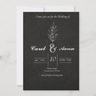 ELEGANT KLASSISCHE SCHWARZ-WEIß HOCHZEIT EINLADUNG