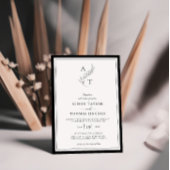 Elegant | Klassischer Monogramm-QR-Code-Hochzeit Einladung