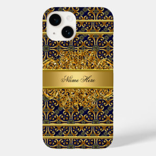 Elegant Klassisches Gold Blau Case-Mate iPhone Hülle