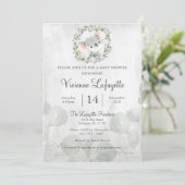 Elegant Koala Eucalyptus Leaf Foliage Baby Shower Einladung (Stehend Vorderseite)