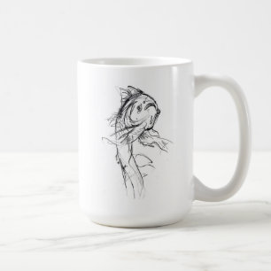 Elegant Koi Fish Abstrakt Sketch Kaffeetasse