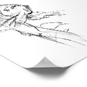 Elegant Koi Fish Abstrakt Sketch Poster (Ecke)
