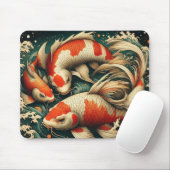 Elegant Koi Fish Art Mousepad (Mit Mouse)