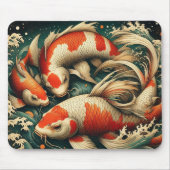 Elegant Koi Fish Art Mousepad (Vorne)