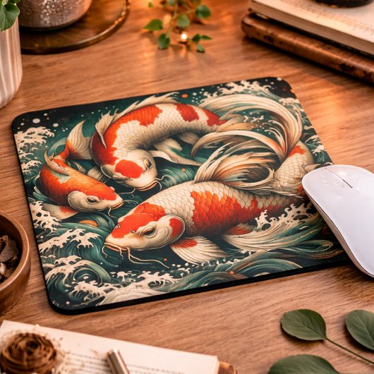 Elegant Koi Fish Art Mousepad