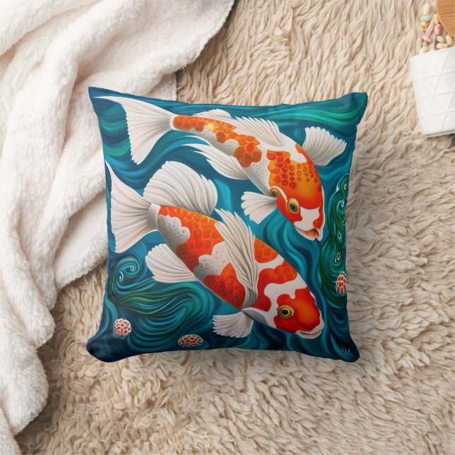 Elegant Koi Fish Design Kissen (Decke)
