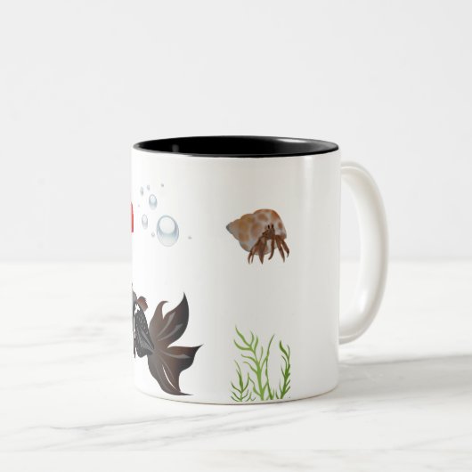 Elegant Koi Fish Zen Design - Friedlich Japanisch Zweifarbige Tasse (VorderseiteRechts)