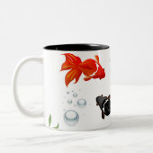 Elegant Koi Fish Zen Design - Friedlich Japanisch  Zweifarbige Tasse (Links)