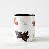 Elegant Koi Fish Zen Design - Friedlich Japanisch  Zweifarbige Tasse (Mittel)