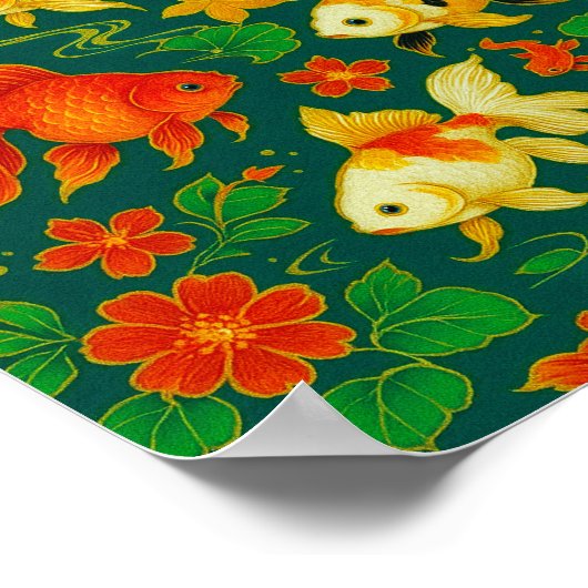 Elegant Koi Pond Pattern Poster (Ecke)