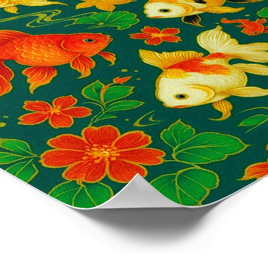 Elegant Koi Pond Pattern Poster (Ecke)