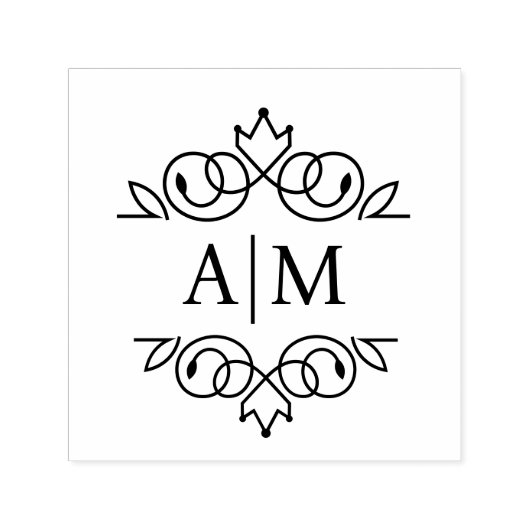 Elegant, königlich, Monogramm Permastempel (Design)