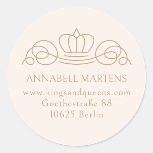 Elegant, königlich, Salon, rot-rosa+ beige-braun Runder Aufkleber (Vorderseite)