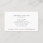 Elegant, königlich, Salon, rot-weiß Visitenkarte (Rückseite)