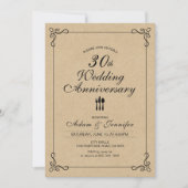 Elegant kraft 30. Hochzeitstag Einladung (Vorderseite)