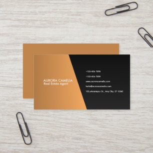 Elegant Kraft Brown & Black Gradient Visitenkarte