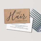 Elegant Kraft Dark Gray Scissors Hair Stylist Visitenkarte