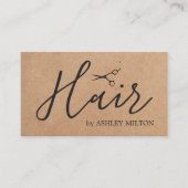 Elegant Kraft Dark Gray Scissors Hair Stylist Visitenkarte (Vorderseite)