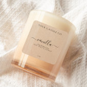 Elegant Kraft Minimalistisch Script Candle Label Quadratischer Aufkleber