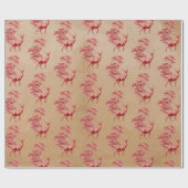 Elegant Kraft Paper Red Deer in Forest Geschenkpapier (Flach)