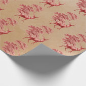 Elegant Kraft Paper Red Deer in Forest Geschenkpapier (Ecke)