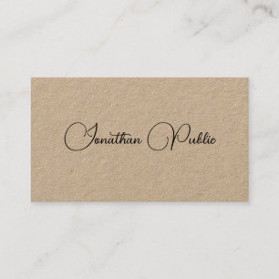 Elegant Kraft Paper Script Typografy Template Visitenkarte