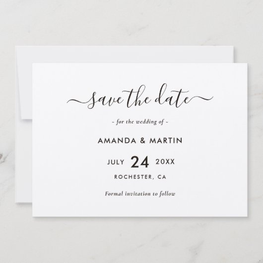 Elegant Kraft Paper Wedding Save The Date (Vorderseite)