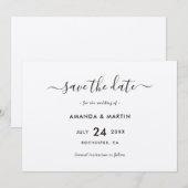 Elegant Kraft Paper Wedding Save The Date (Vorne/Hinten)
