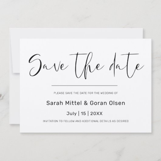 Elegant Kraft Papier Save the Date Einladung (Vorderseite)