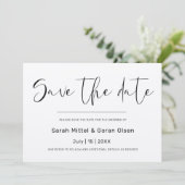 Elegant Kraft Papier Save the Date Einladung (Stehend Vorderseite)