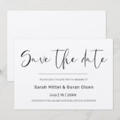 Elegant Kraft Papier Save the Date Einladung (Vorne/Hinten)