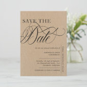 Elegant Kraft Texture Foto Vow Renewal Save The Date (Stehend Vorderseite)