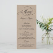 Elegant Kraft Wedding Menu Vorlagen (Stehend Vorderseite)